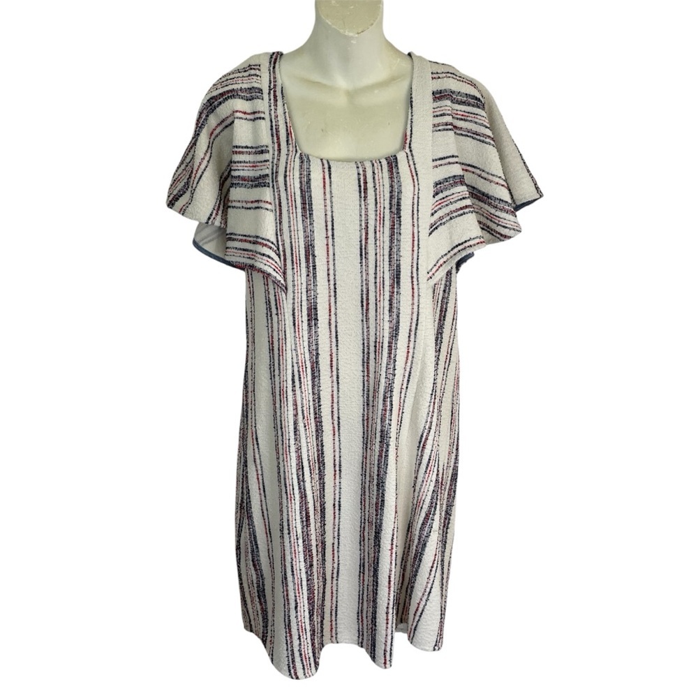 Anthropologie Akemi + Kin Jovanie Striped Flutter Sleeve Dress Size Medium new